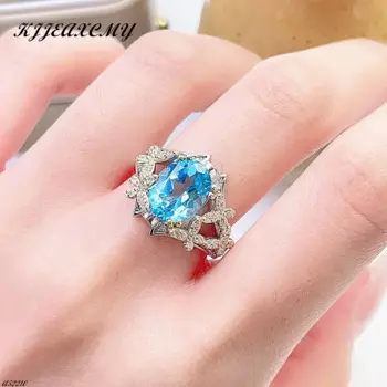 Женское кольцо из серебра 925 пробы, с натуральным топазом