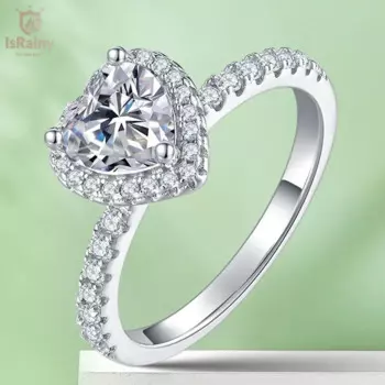 Женское кольцо из серебра 925 пробы с муассанитом, 6,5 мм