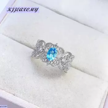 Женское кольцо из серебра 925 пробы с натуральным топазом