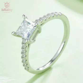 Женское кольцо из серебра 925 пробы с муассанитом, 5,5 мм