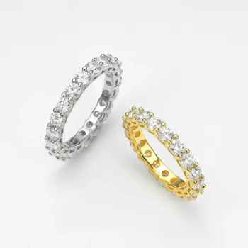 Женское кольцо из серебра 925 пробы, с муассанитом 3 мм