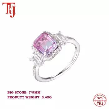 Женское кольцо из серебра 925 пробы с турмалином и фианитом