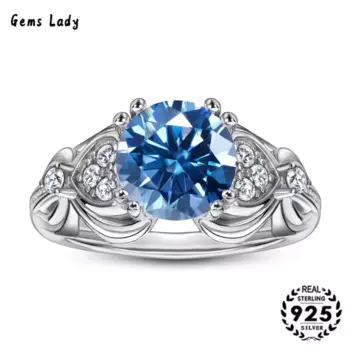 Женское кольцо из серебра 925 пробы с муассанитом 2 карата