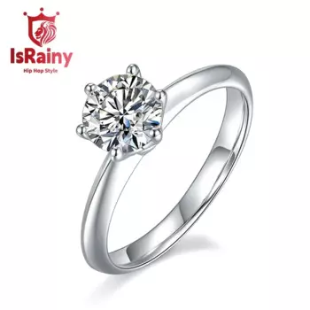 Женское кольцо из серебра 925 пробы, с муассанитом, 4 цвета