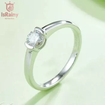 Женское кольцо из серебра 925 пробы с муассанитом, 5 мм