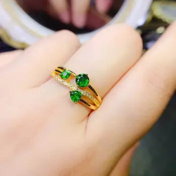 Женское кольцо из серебра 925 пробы с топазом и турмалином