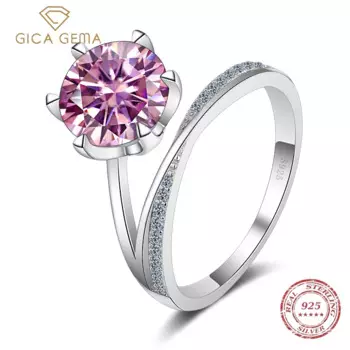 Женское кольцо из серебра 925 пробы с муассанитом 3 карата