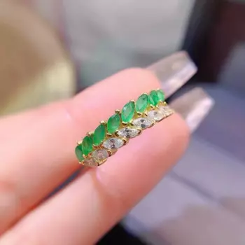 Женское кольцо из серебра S925 пробы, с инкрустацией, 2*4 мм