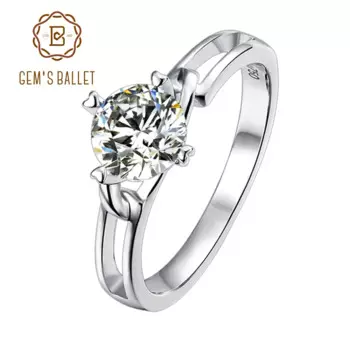 Женское кольцо из серебра с бриллиантом, с муассанитом