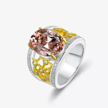 Женское кольцо из серебра с изумрудом, с зеленым Цирконом