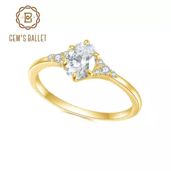 Женское кольцо из серебра с муассанитом, с круглым вырезом