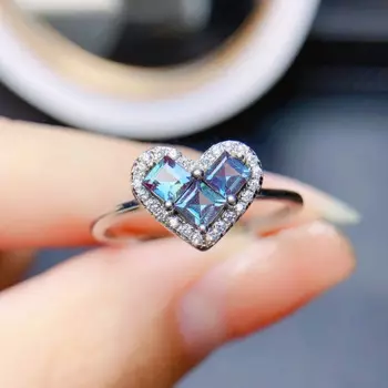 Женское кольцо с Александритом, серебряное кольцо обещания