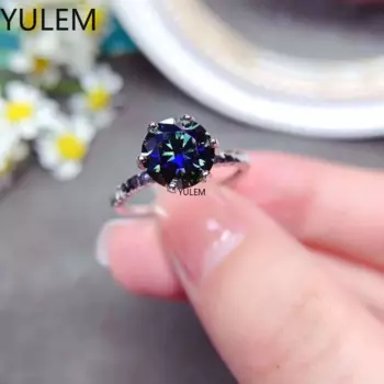 Женское кольцо с бриллиантом 2 карата, из серебра 925 пробы