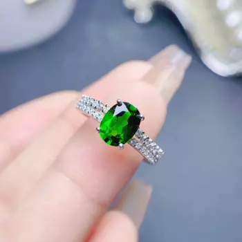 Женское кольцо с драгоценными камнями, серебро 925 пробы