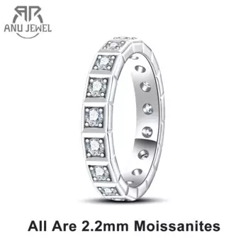 Женское кольцо с муассанитом 2,2 мм, из серебра 925 пробы