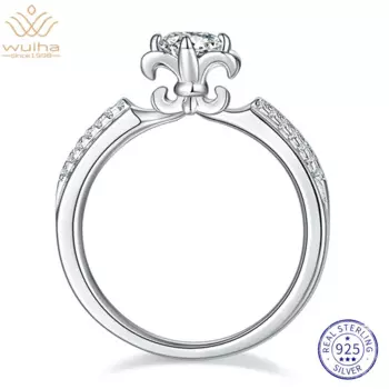 Женское кольцо с муассанитом 5 мм, из серебра 925 пробы