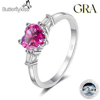 Женское кольцо с муассанитом, из серебра пробы