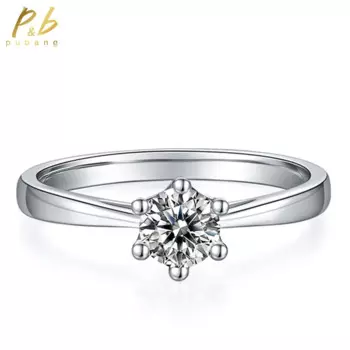 Женское кольцо с муассанитом, из серебра 925 пробы, 5 мм