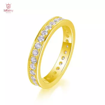 Женское кольцо с муассанитом, из серебра 925 пробы, 2 мм