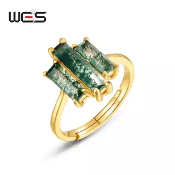 Женское кольцо с натуральным драгоценным камнем 3 х12 мм