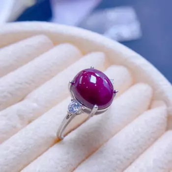 Женское кольцо с натуральным Рубином, серебро 925 пробы, 18 К