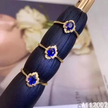 Женское кольцо с натуральным сапфиром, из серебра 925 пробы