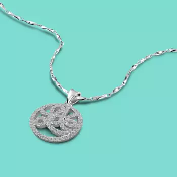 Женское колье из серебра 925 пробы, с инкрустацией из циркона