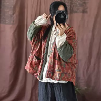 Женское короткое пальто с V-образным вырезом, в стиле ретро