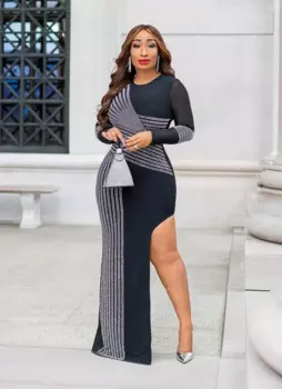 Женское кружевное платье-футляр с круглым вырезом, в стиле пэчворк