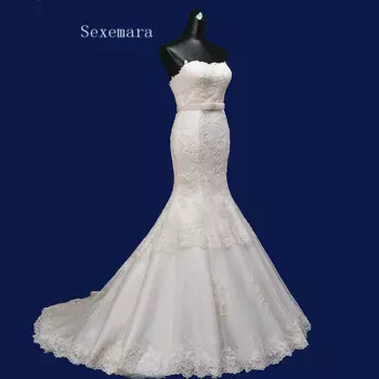 Женское кружевное платье-Русалка без бретелек