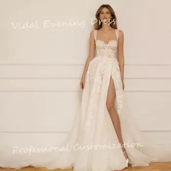 Женское кружевное платье с юбкой-годе, без рукавов