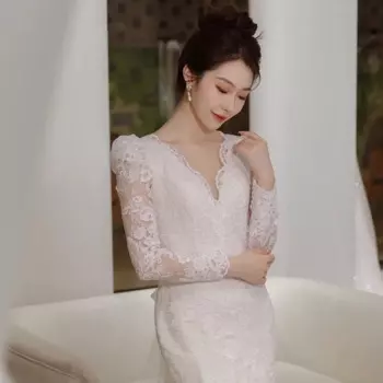 Женское кружевное свадебное платье, новинка 2024