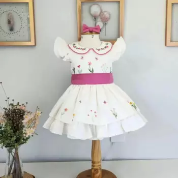 Женское летнее белое платье принцессы ручной работы с вышивкой