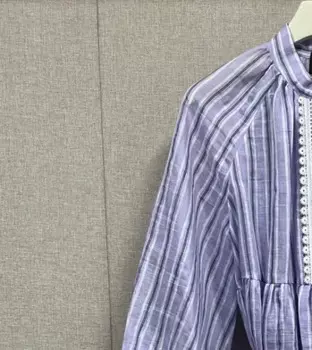 Женское летнее кружевное платье в полоску