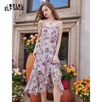 Женское летнее платье без рукавов, с оборками