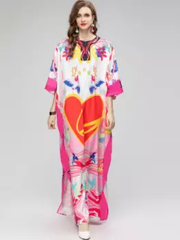 Женское летнее платье макси с принтом Milticolor