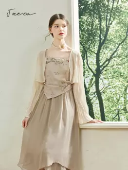 Женское летнее платье-миди без рукавов, с высокой талией