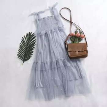 Женское летнее платье на тонких бретельках с блестками, сетчатое марлевое бандажное платье на бретельках, винтажное эластичное тонкое тюлевое вечернее платье миди без бретелек