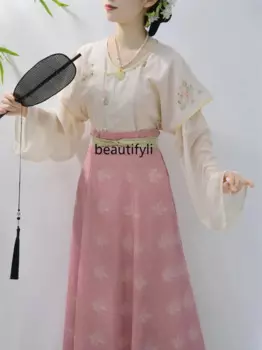 Женское летнее платье с круглым вырезом и талией