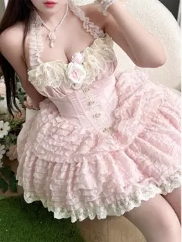 Женское летнее платье с лямкой на шее