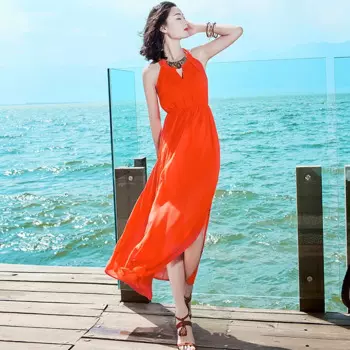 Женское летнее пляжное платье с длинным рукавом