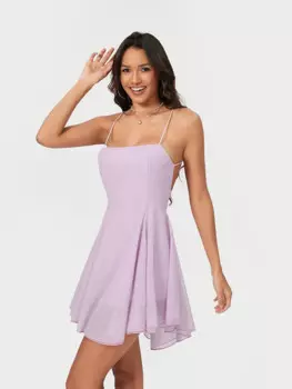 Женское мини-платье на бретелях-спагетти с оборками, летнее короткое ТРАПЕЦИЕВИДНОЕ ПЛАТЬЕ с открытой спиной, многослойное плиссированное платье