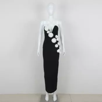 Женское облегающее платье без рукавов, с 3D цветами