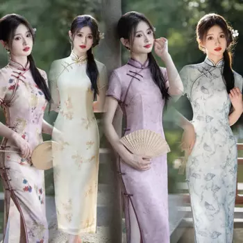 Женское облегающее платье-Ципао Yourqipao, традиционное вечернее платье, осень 2024