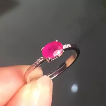 Женское Обручальное кольцо из серебра 925 пробы с натуральным Рубином