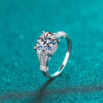 Женское Обручальное кольцо из серебра 925 пробы с муассанитом 3 карата