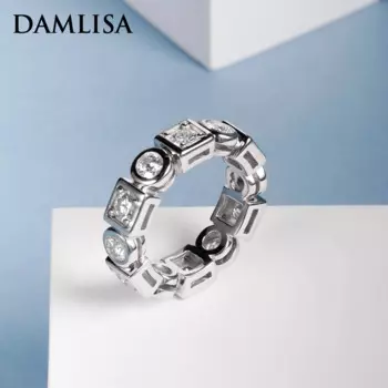 Женское Обручальное кольцо из серебра 3,5 пробы с муассанитом, 925 мм