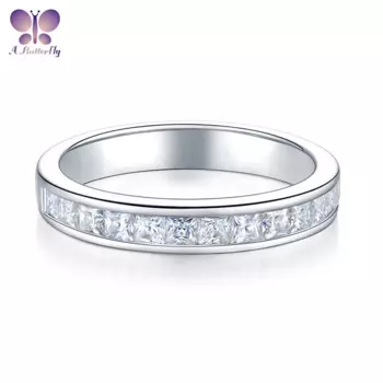 Женское Обручальное кольцо из серебра 100% пробы с муассанитом, 925