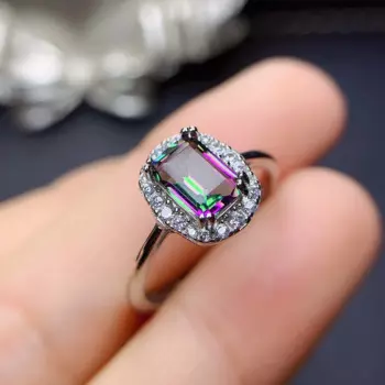 Женское Обручальное кольцо из серебра 925 пробы с натуральным топазом