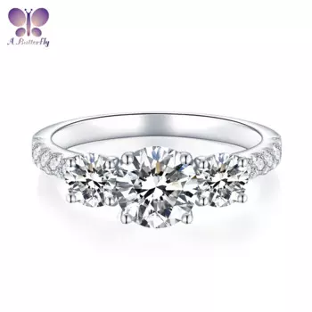 Женское Обручальное кольцо из серебра 100% пробы, с муассанитом